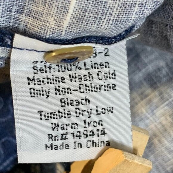 Johnny Was Women's Floral Patchwork Button Up 100% Linen Tunic Top Size M - Picture 9 of 12